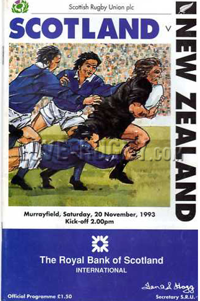 1993 Scotland v New Zealand  Rugby Programme